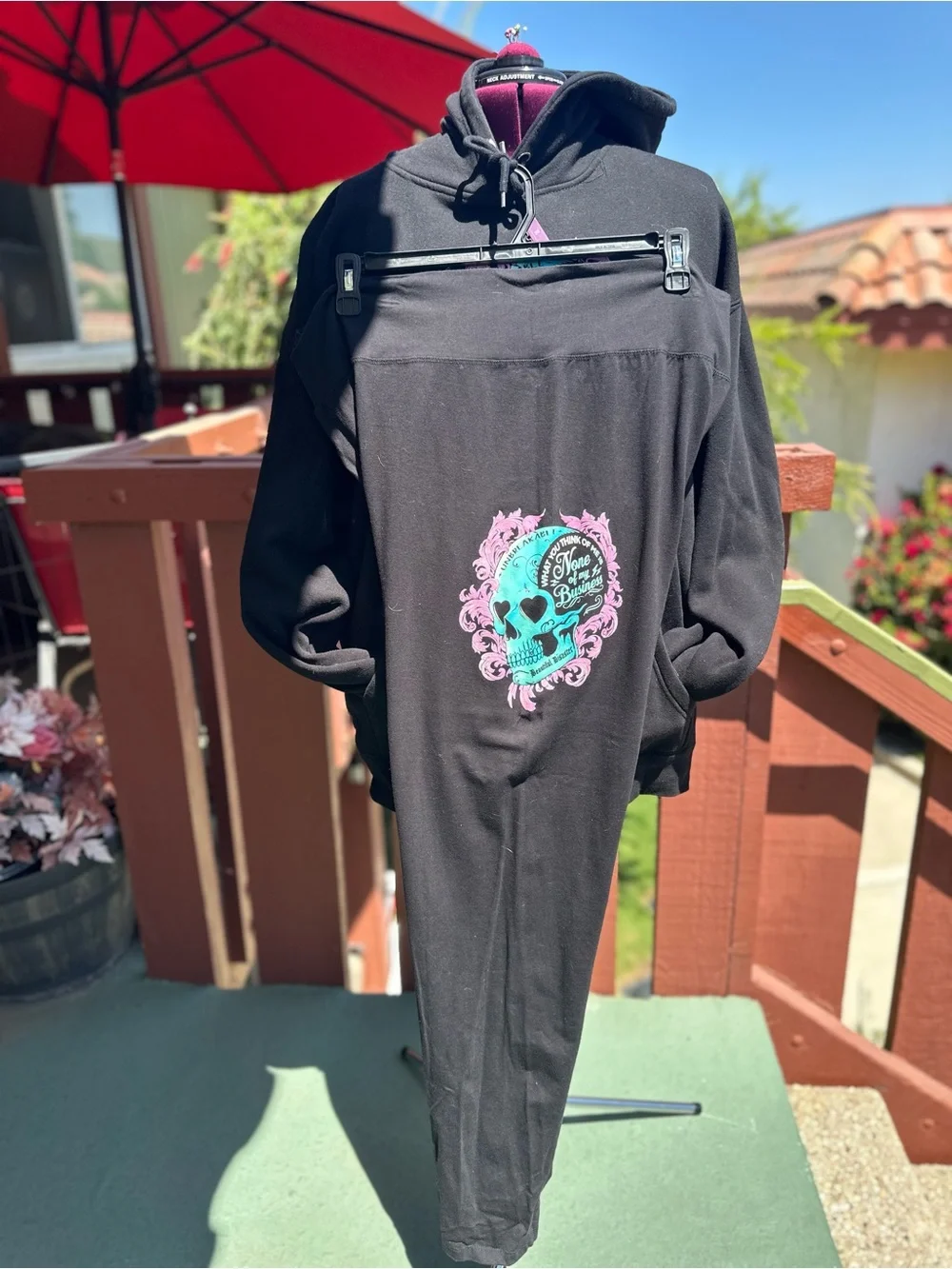 Beautiful Disaster Unbreakable Skull Set Hoodie and Wide Leg Pants